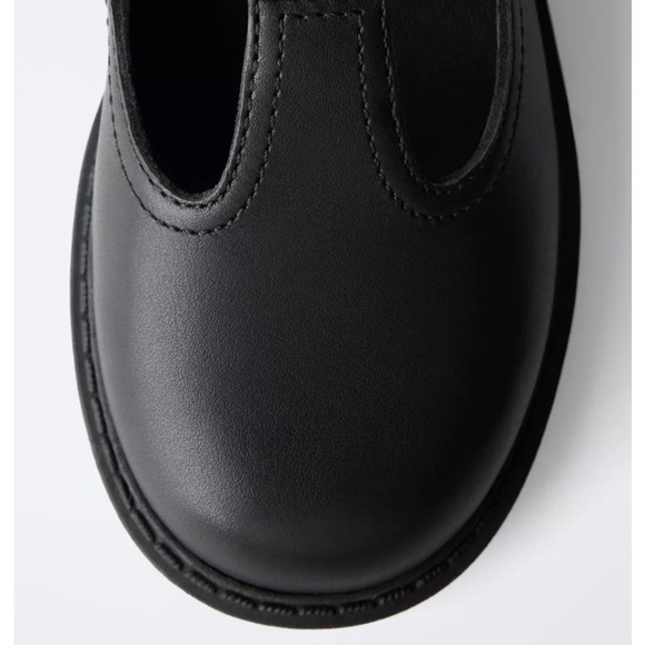 Zara Kids NWT leather black mary jane school shoes 6552/630 - Picture 3 of 13
